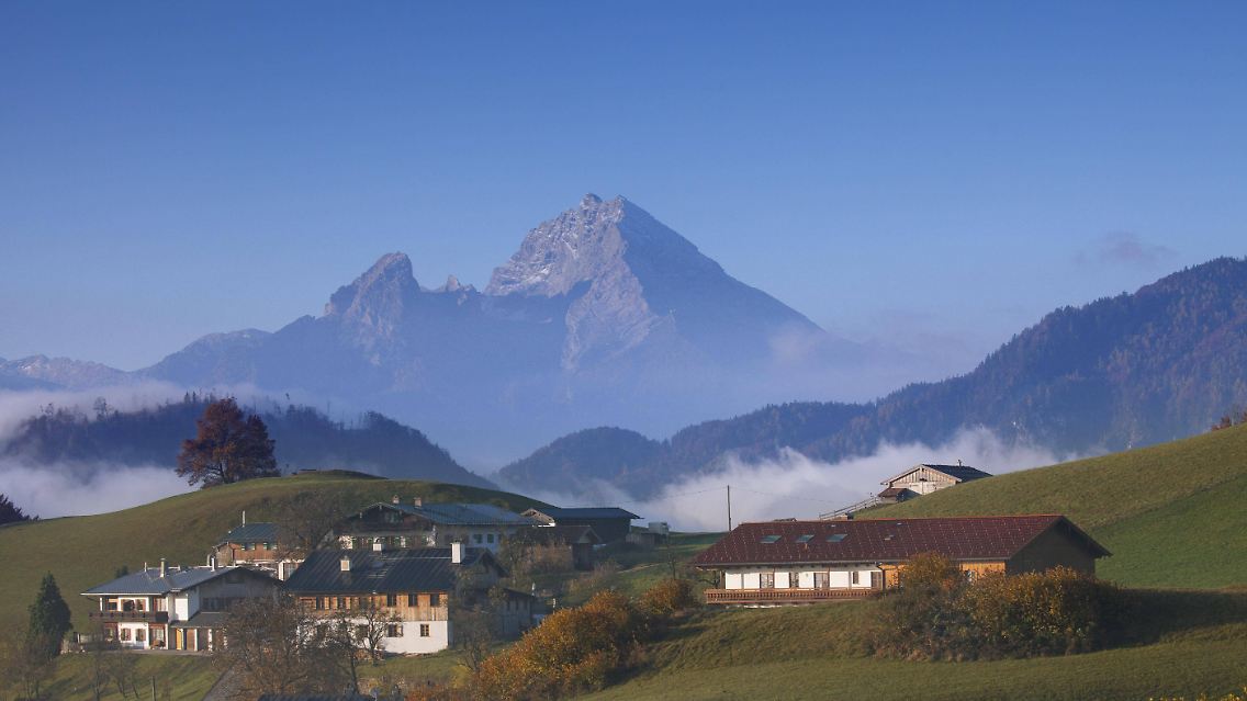 Blick auf den Watzmann vom Marktschellenberg aus.