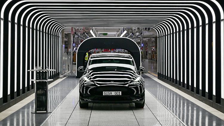 Im brandenburgischen Grünheide produziert Tesla das Modell Y.