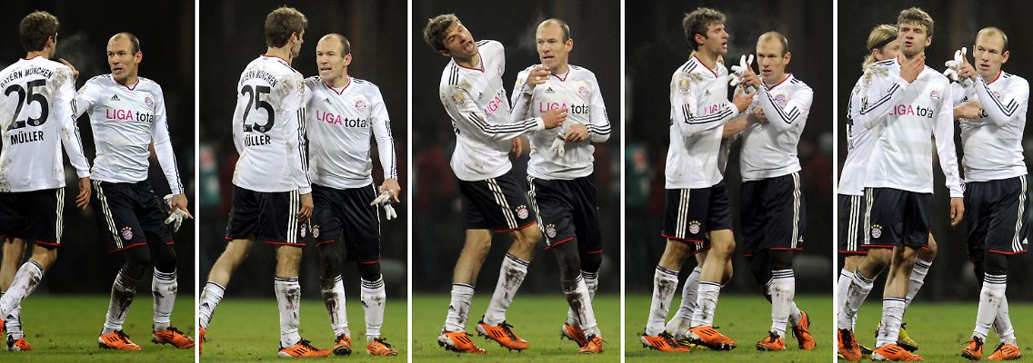 Der Würger von Bremen: Arjen Robben hat sich mit Thomas Müller wieder ausgesöhnt, aber noch Gesprächsbedarf.