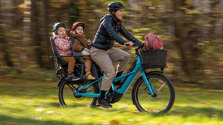 Ein Lastenrad mit langem Heck und Kindersitzen (hier das Cube Longtail Hybrid) bietet einige Vorteile hinsichtlich der Sicherheit der mitfahrenden Kinder.
