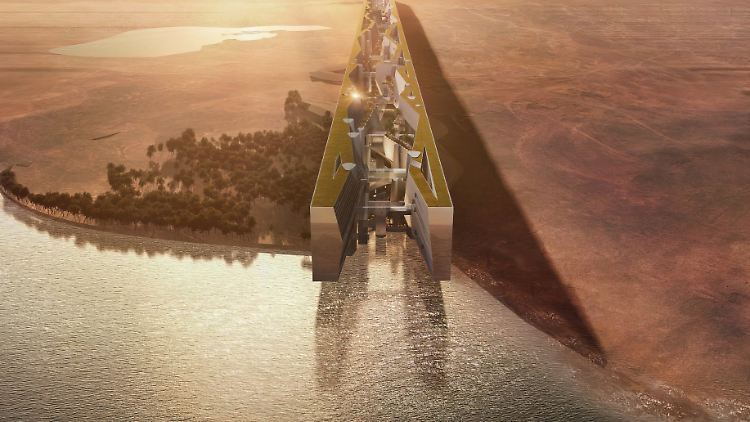 Animation von "The Line", einer 170 Kilometer langen Planstadt in Saudi-Arabien.