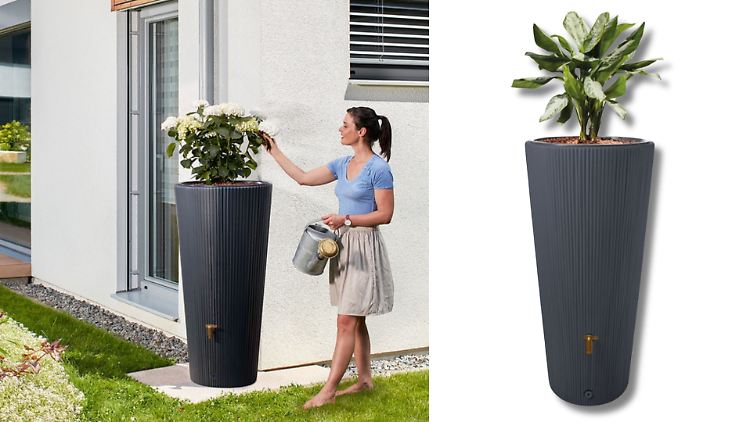 Aldi bietet momentan einen dekorativen Regenspeicher günstig an.