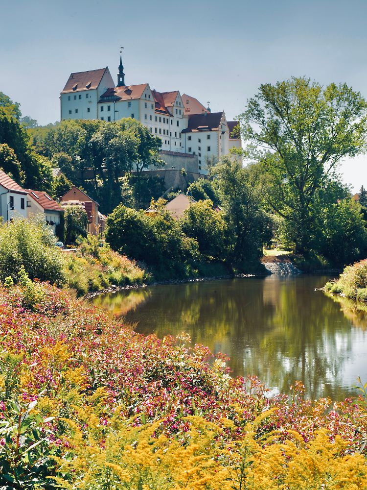 Festung auf mächtigem Vulkanfels: Schloss Colditz.