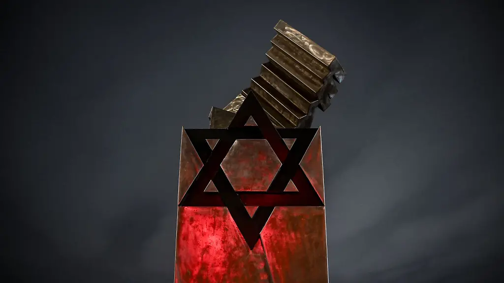 Blick-auf-das-Deportationsmahnmal-Putlitzbruecke-ueber-dem-Gueterbahnhof-Moabit-am-85-Jahrestag-der-Pogromnacht