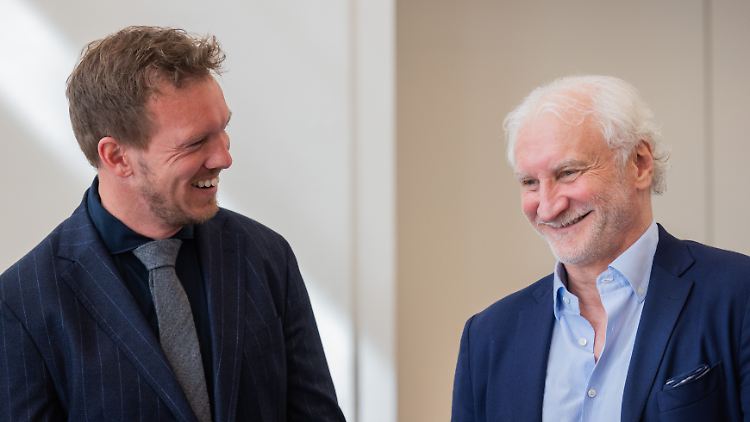Ein eingespieltes Team: Bundestrainer Julian Nagelsmann und DFB-Sportdirektor Rudi Völler.