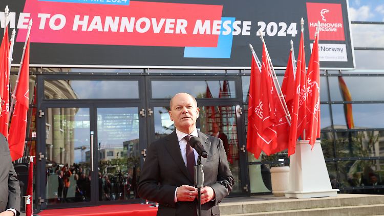 Scholz zeigt sich bei der Industriemesse in Hannover optimistisch.