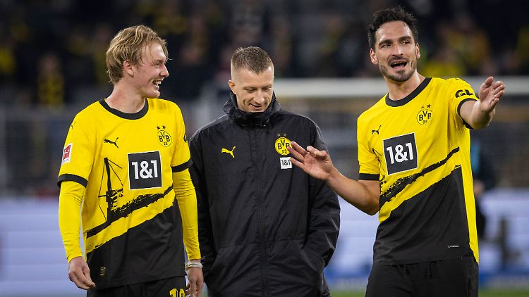 Mats Hummels (rechts) glänzt beim BVB als Abwehrchef, während Marco Reus (Mitte) im Mittelfeld hinter Julian Brandt zurückstehen muss.