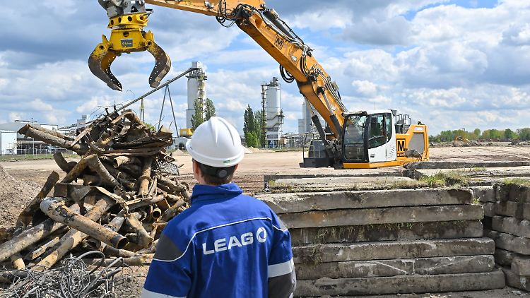 Die Baustelle für das Projekt eines wasserstofffähigen Gaskraftwerkes am Industriestandort Schwarze Pumpe.