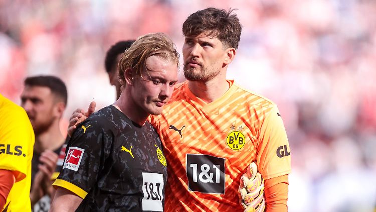 Lange Gesichter: Brandt und Kobel gingen mit dem BVB bei RB Leipzig unter.