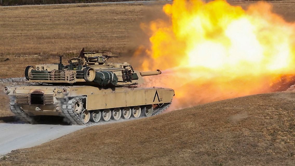 Ein Abrams-Panzer vom Typ M1A1 bei einer Übung in den USA.
