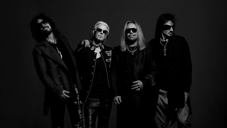 Nikki Sixx, John 5, Vince Neil und Tommy Lee (v.l.n.r.) sind Mötley Crüe im Jahr 2024.