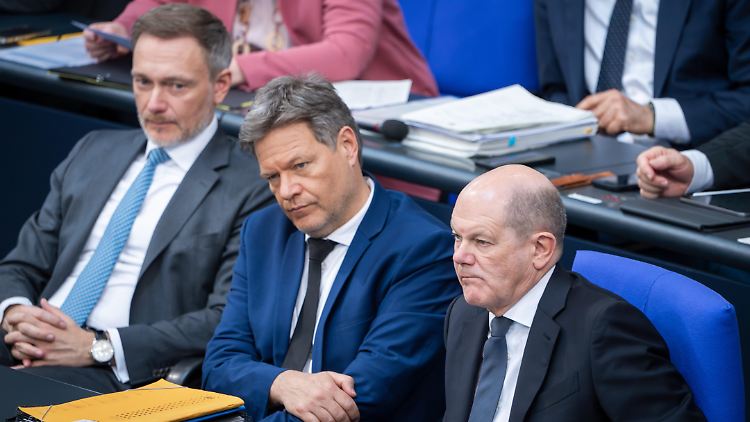 Finanzminister Christian Lindner, Wirtschaftsminister Robert Habeck und Bundeskanzler Olaf Scholz.