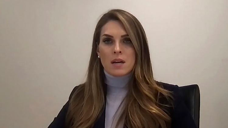 Trumps frühere Pressesprecherin Hope Hicks bei einer Videoanhörung zum Sturm aufs Kapitol. 