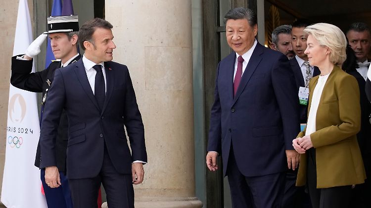 Der französische Präsident Macron hatte sowohl Xi Jinping als auch von der Leyen zu Gast im Élysée-Palast.