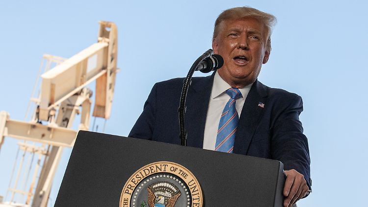 Trump beim Besuch eines Ölfelds in Texas im Sommer 2020
