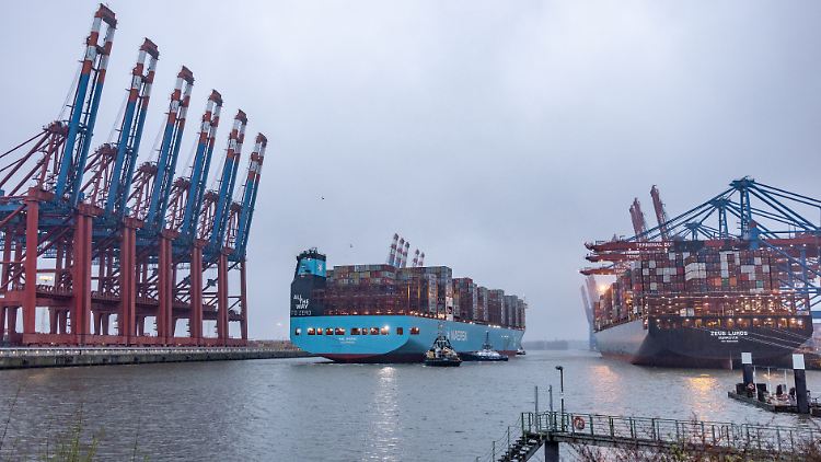 Auch Schiffe von Maersk laufen Hamburg an. 