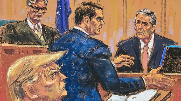 Trump lauschte den Worten von Cohen.