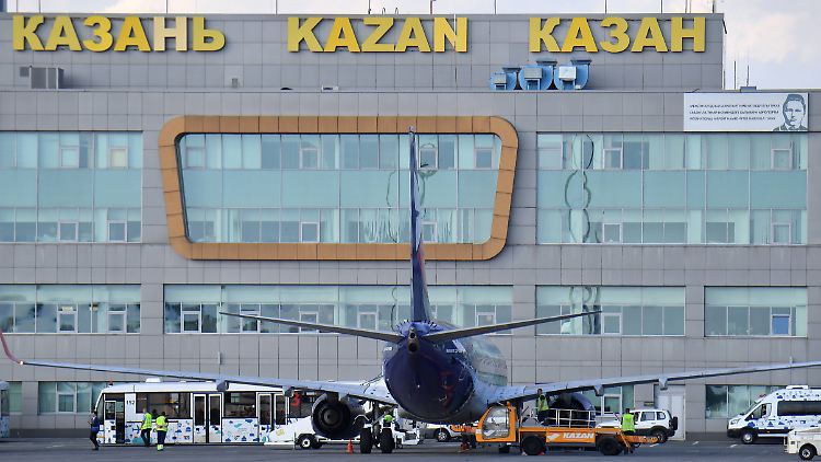 Der Flughafen in Kasan stellte zeitweise den Betrieb ein. 