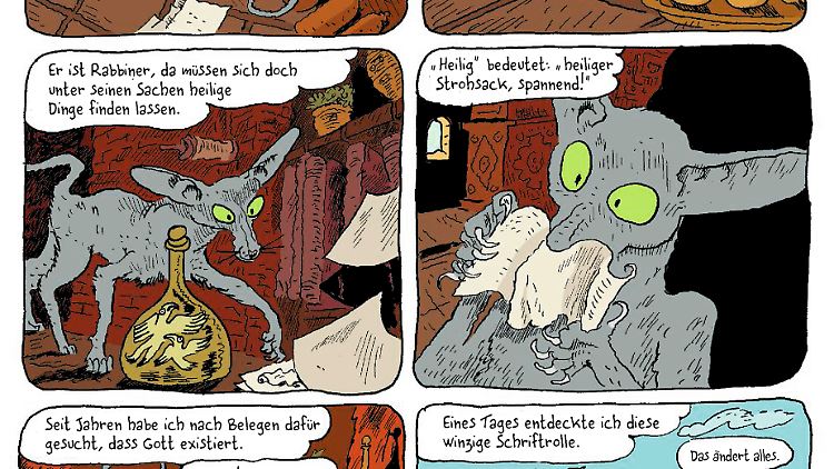 Die Katze des Rabbiners frisst einen Papagei, kann fortan sprechen und führt philosophische Gespräche.