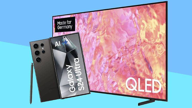 Zwei für einen Euro: Das Galaxy S24 Ultra gibt es samt 50-Zoll-Fernseher günstig bei o2.
