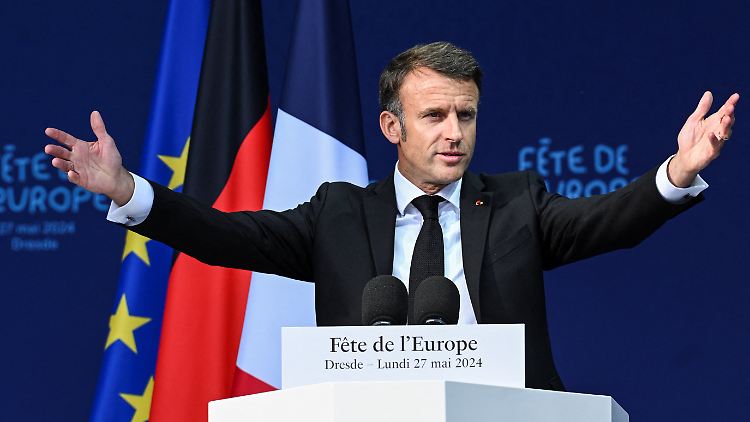 "Europa ist ein Garant für Frieden" - Macron spricht vor Tausenden in Dresden.