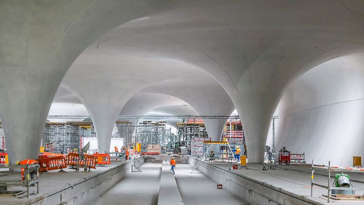 Für Großprojekte wie den Stuttgarter Hauptbahnof ("Stuttgart 21") werden auch künftig Unmengen Zement benötigt werden - doch der lässt sich bis auf Weiteres nicht klimaneutral herstellen.