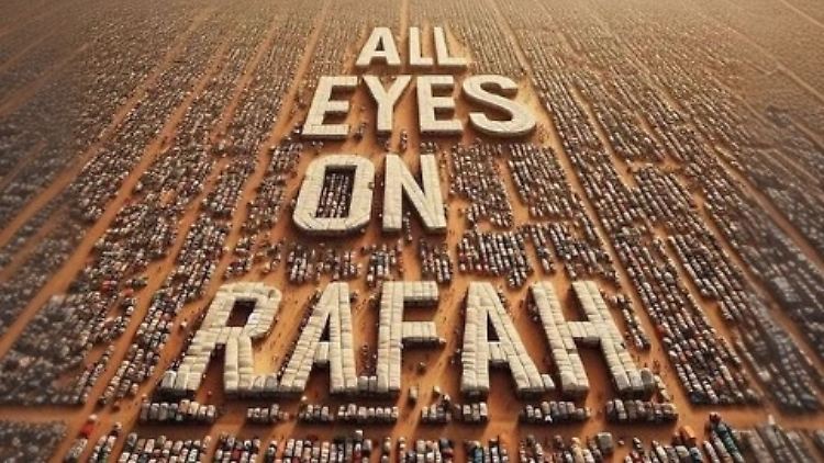 Der Slogan "All eyes on Rafah" stammt aus Äußerungen des WHO-Vertreters Rik Peeperkorn.