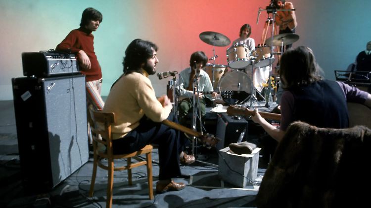 Die Beatles 1969 bei den Aufnahmen zu "Let It Be".