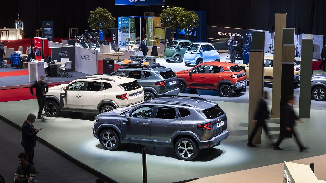 Ein letzter Blick in die Halle des Genfer Autosalons im Februar 2024.