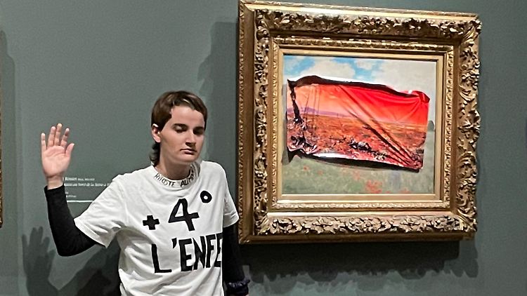 "Die Mohnblumen" heißt das Gemälde von Claude Monet, das eine Klimaaktivistin im Pariser Orsay-Museum überklebt hat.  Es zählt zu den berühmtesten Werken des Malers.