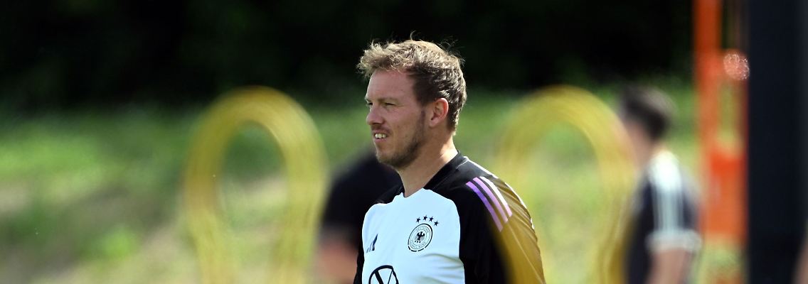 Bundestrainer Julian Nagelsmann beim Abschlusstraining vor dem Griechenlandtest.