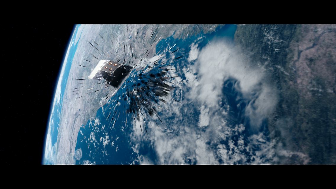 Die ESA zeigte in einer Illustration, wie ein Satellit mit Weltraummüll kollidiert.
