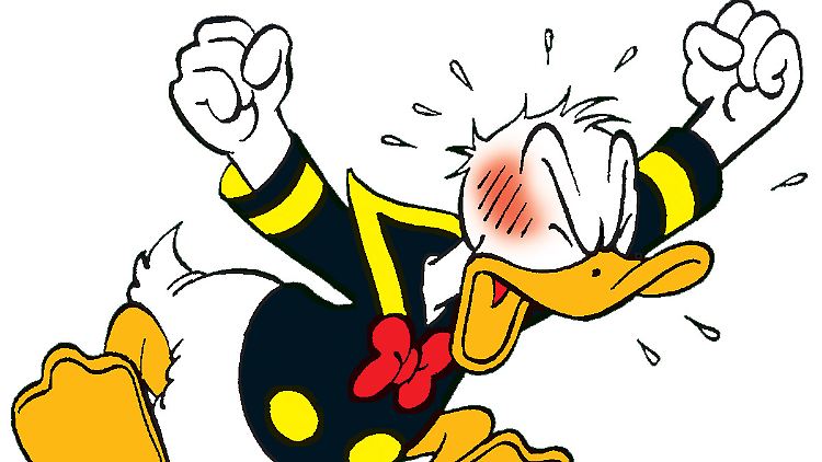 Wutanfälle gehören für Donald Duck zum Alltag, Den Leserinnen und Lesern machen sie aber eine Menge Spaß.