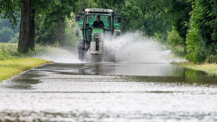Land unter in der Landwirtschaft. 