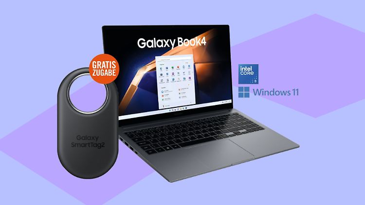 Das Galaxy Book 4 von Samsung gibt es günstig bei Ebay – inklusive Bluetooth-Tracker.