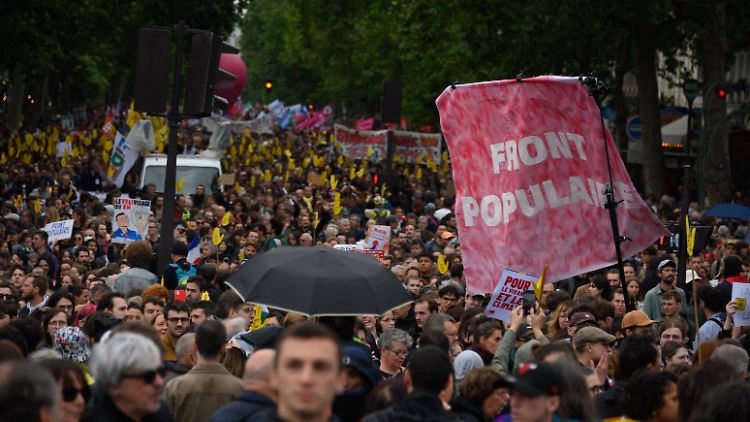 Das linke "Front Populaire"-Bündnis liegt in aktuellen Umfragen knapp hinter dem Rassemblement National von Marine Le Pen.