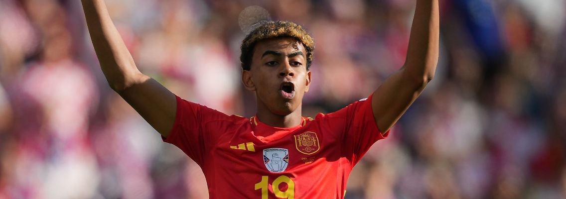 Spaniens Jung-Talent Lamine Yamal machte gegen Kroatien ein starkes Spiel.
