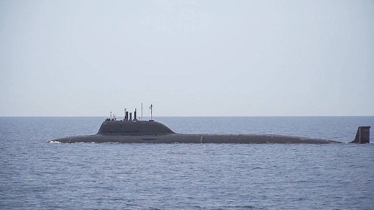 Das russische Atom-U-Boot "Kazan" vor Kuba. 