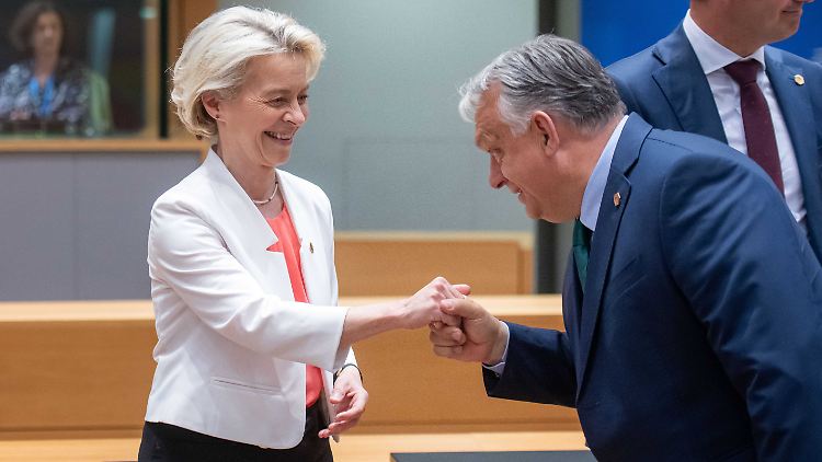 Haben möglicherweise bald noch mehr miteinander zu tun: Ungarns Regierungschef Orban (r.) und die amtierende Kommissionspräsidentin von der Leyen, die noch um eine neue Amtszeit kämpfen muss.