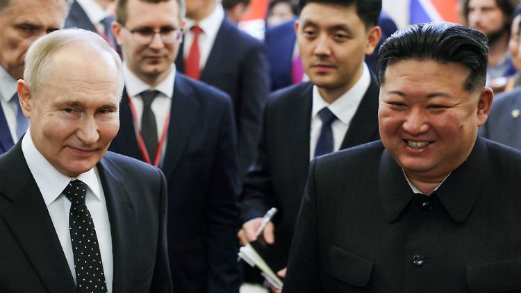 Putin und Kim wollen sich der "Erpressung" des Westens nicht beugen. 