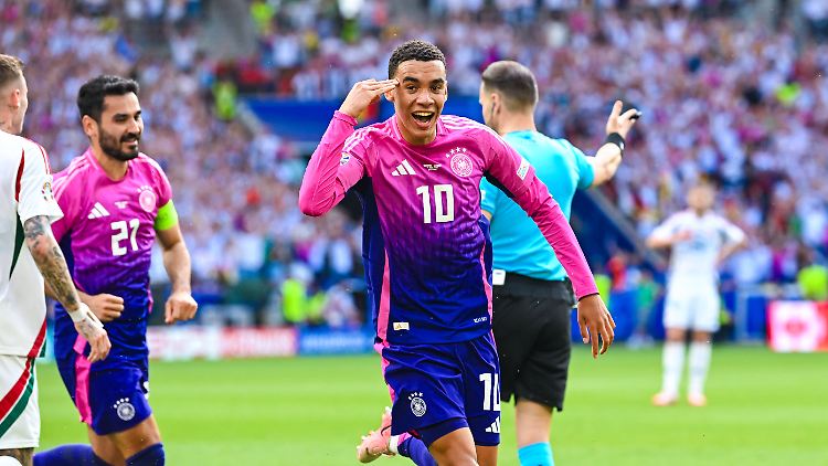 Mit Köpfchen: Jamal Musiala brachte Deutschland gegen Ungarn auf die Siegerstraße.