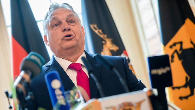 Der ungarische Premier Orban am Mittwoch als EM-Zuschauer in Deutschland. 