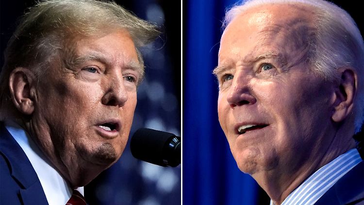 Biden wird bei der TV-Debatte auf der rechten Seite zu sehen sein.