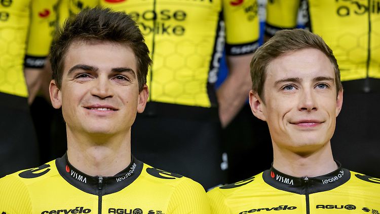 Sepp Kuss (l.) wäre der wichtigste Helfer für Jonas Vingegaard gewesen.