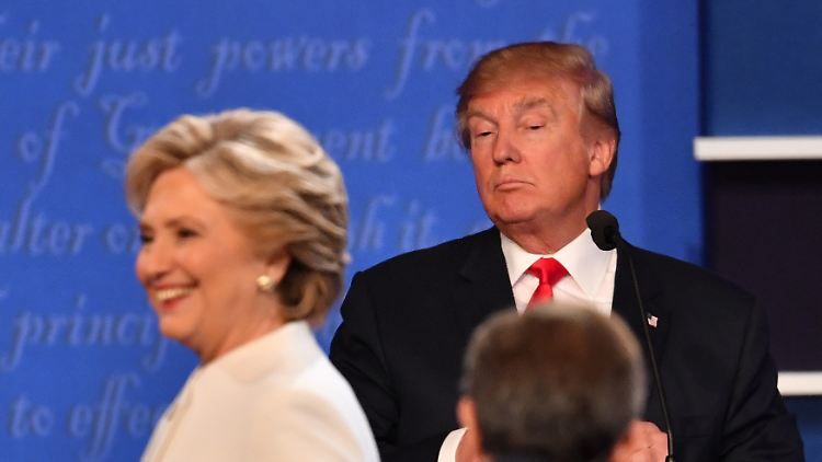 Trump und Clinton beim dritten TV-Duell im Oktober 2016