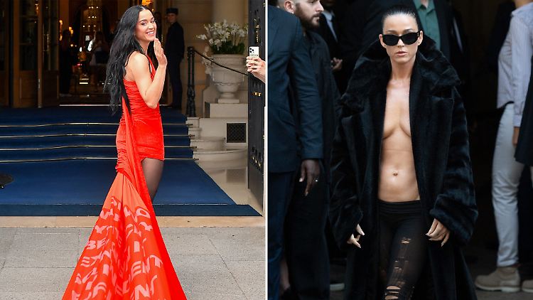 Zwei Looks, zwei Hingucker: Katy Perry.