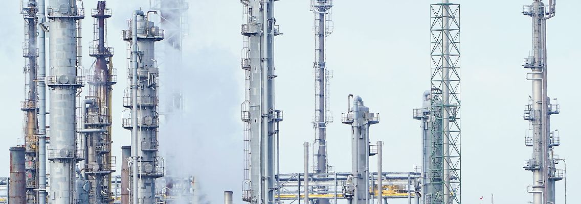 Blick auf das Werksgelände des Chemiekonzerns BASF.