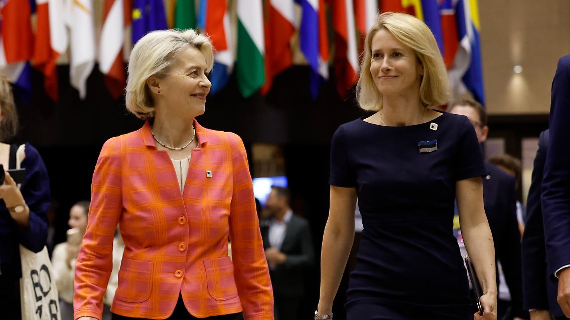 Die designierte Führung der Europäischen Union: Kommissionspräsidentin Ursula von der Leyen (r.) und Estlands Premierministerin Kaja Kallas (l.) als neue EU-Außenbeauftragte.