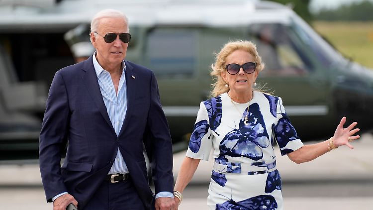 "Er ist der einzige": Jill Biden bestärkt bislang ihren Mann, noch einmal gegen Donald Trump anzutreten. 