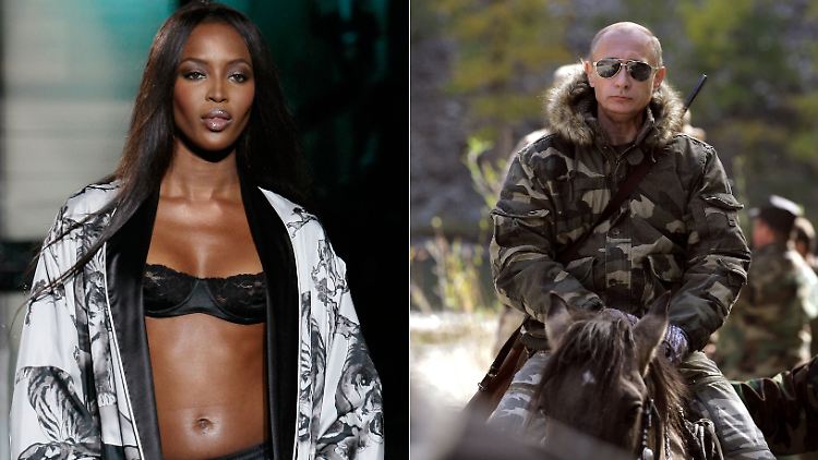 Sie ist ja auch gar nicht hübsch ...: Naomi Campbell und Wladimir Putin.